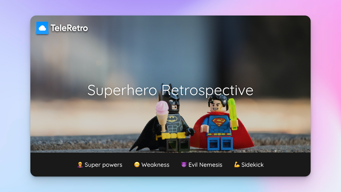 Super-herói - modelo de retrospectiva