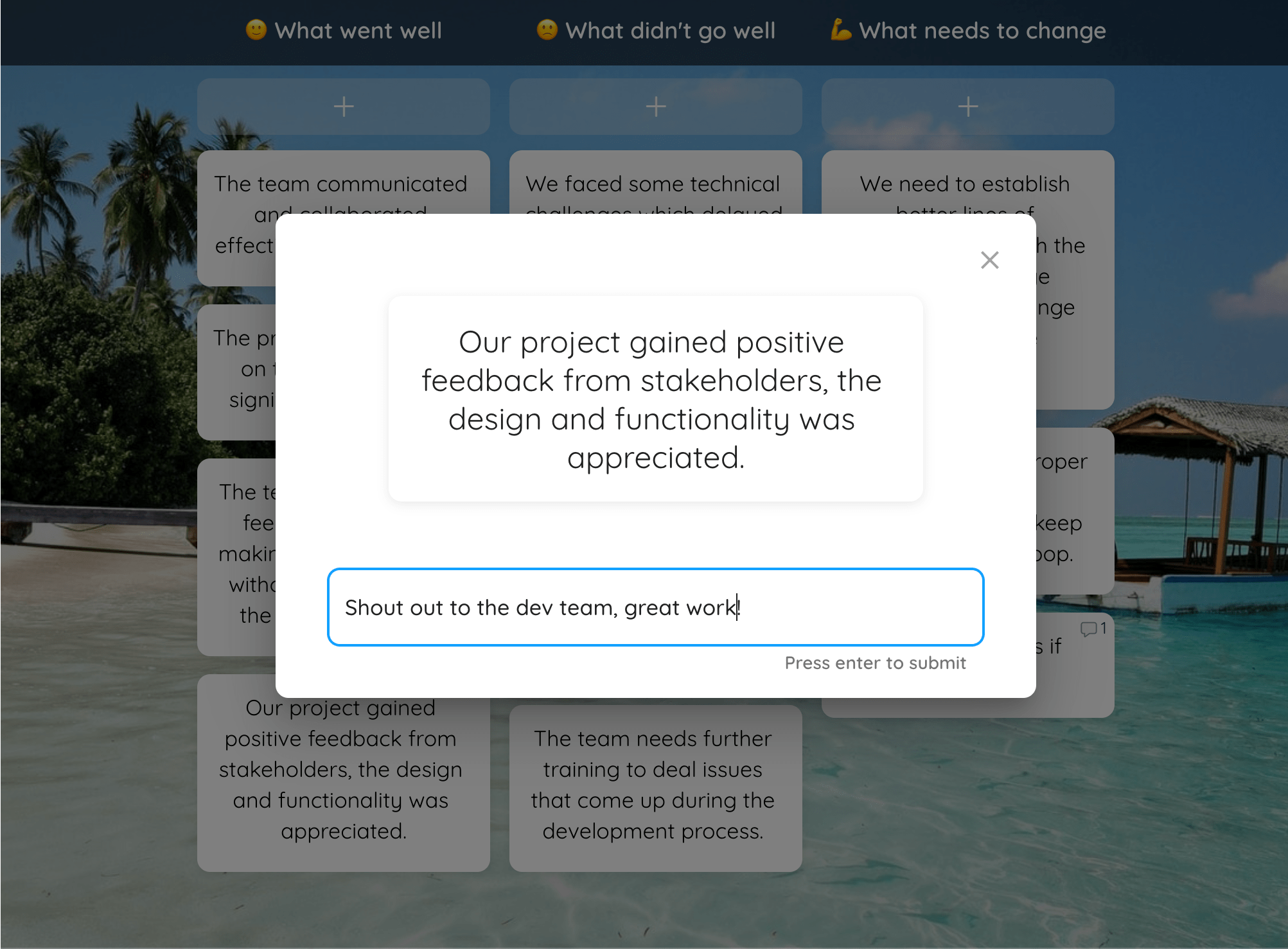 Feedback dengan komentar langkah 2