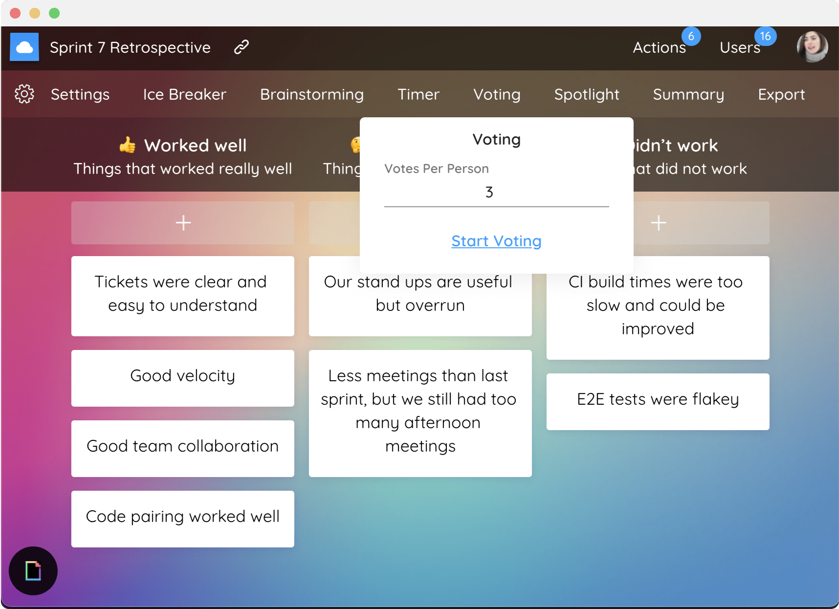 Feedback dengan voting langkah 1
